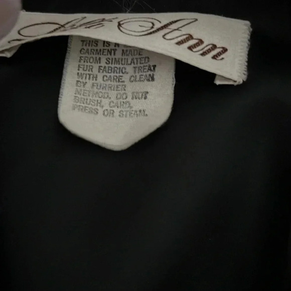 Lilli Ann Faux Fur vintage Black Bomber Jacket Sz medium Made In USA - Picture 4 of 8